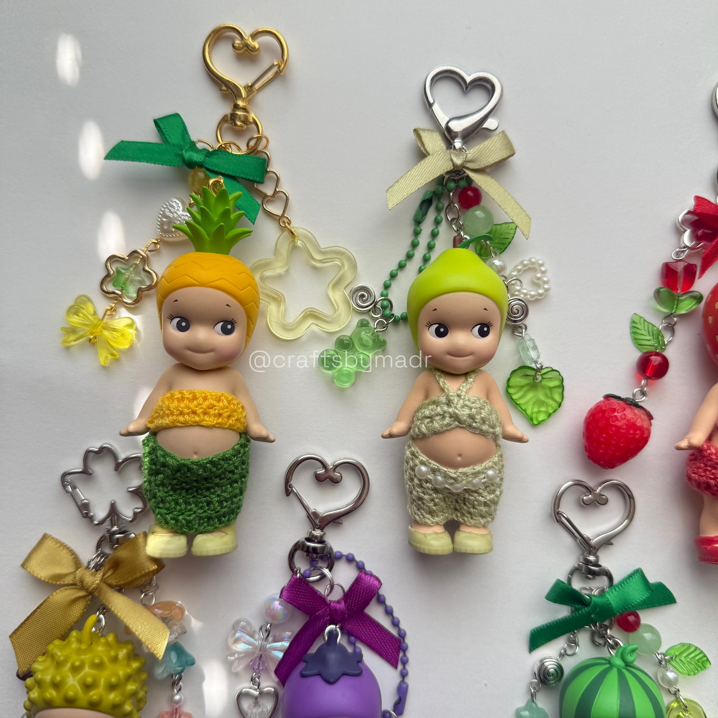 fruits and veggies crochet keychains