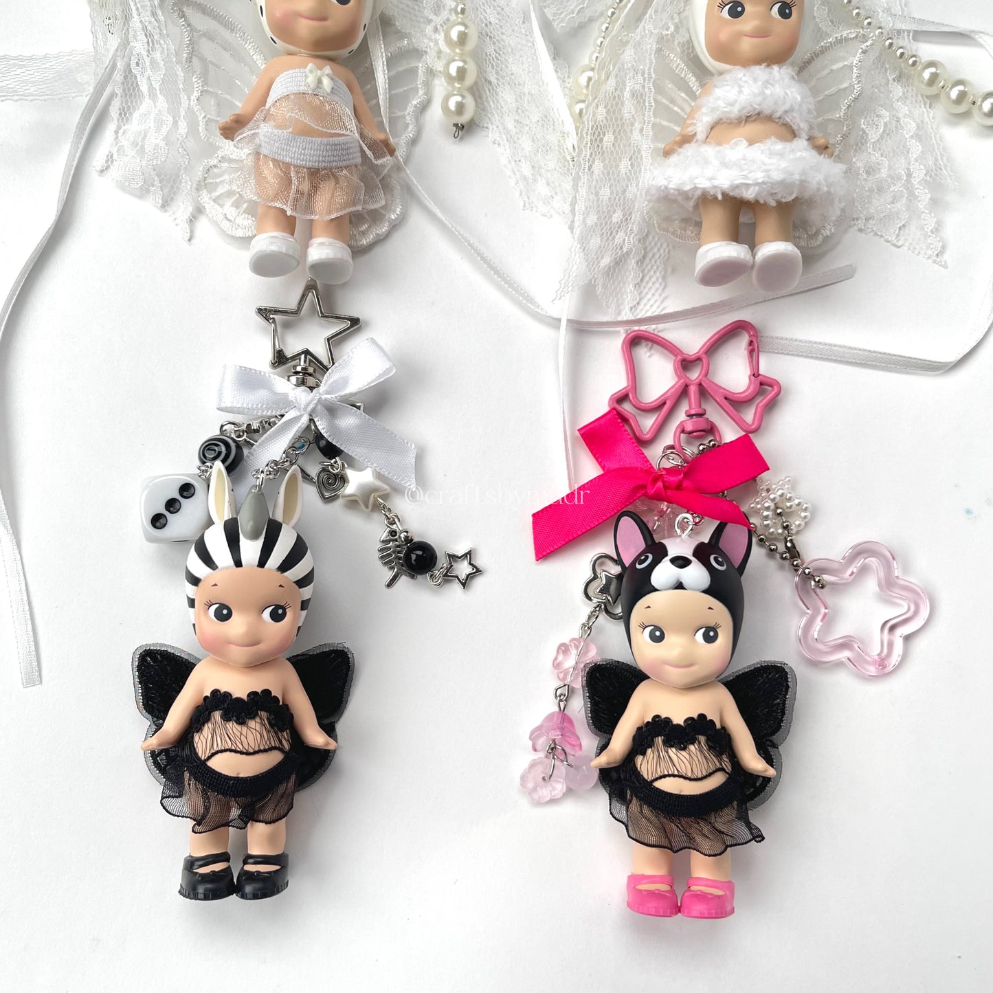 edgy but girly sonny angel fairies keychains
