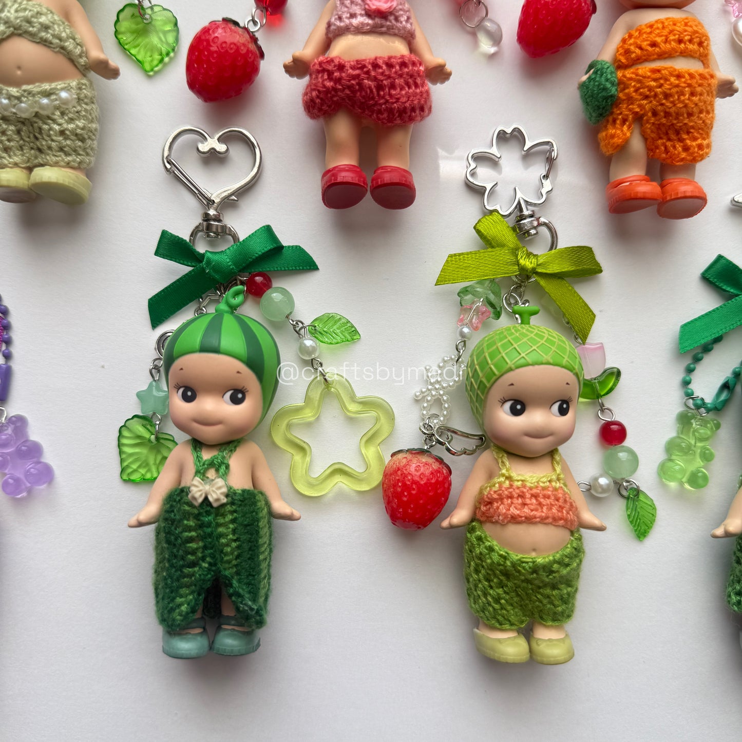 fruits and veggies crochet keychains