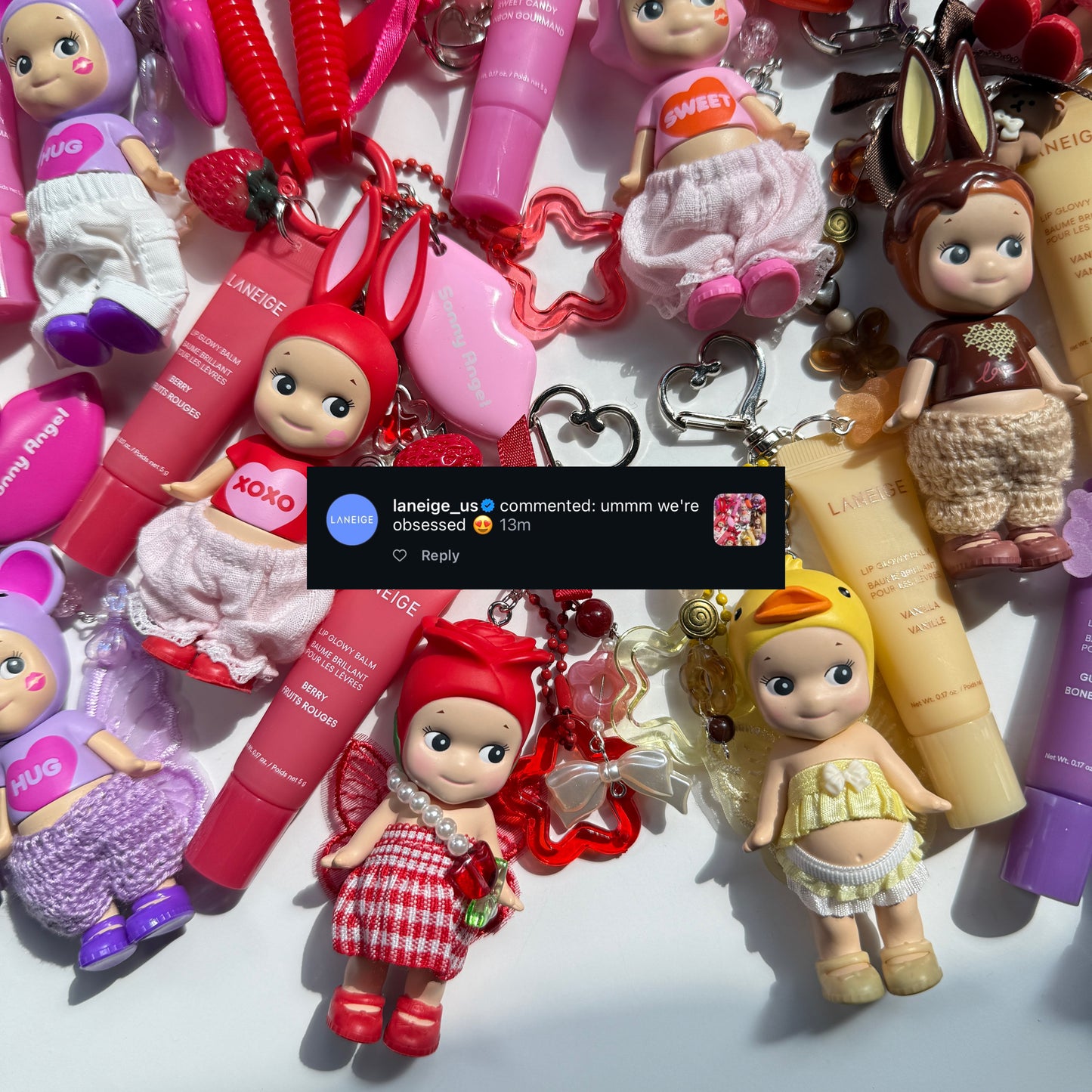 sonny angel keychains with lippies